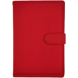 KALENDARZ KSIĄŻKOWY DZIENNY A5 2026 ZAPIĘCIE TERMINARZ EKOSKÓRA CZERWONY