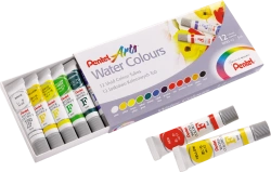 FARBY AKWARELOWE W TUBKACH 12 INTENSYWNYCH KOLORÓW PENTEL