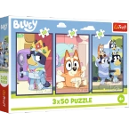 PUZZLE 3x50 BLUEY PIESKI RODZINA CHILLI UKŁADANKA 34890 TREFL