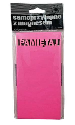 KARTECZKI SAMOPRZYLEPNE PAMIĘTAJ Z MAGNESEM NA LODÓWKĘ 75x150mm 51K NEON