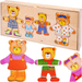 UKŁADANKA DREWNIANA PUZZLE MISIE ZMIANA UBRANKA SMILY PLAY EMOCJE SORTER