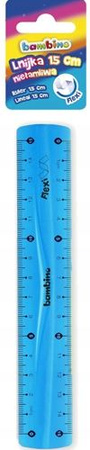 LINIJKA ELASTYCZNA 15CM FLEXI BAMBINO ST. MAJEWSKI NIEŁAMLIWA - 3 szt.