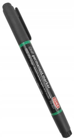 MARKER PERMAMENTNY DO PŁYT CD/DVD DWUSTRONNY FOLIOPIS ZIELONY TO-321 TOMA