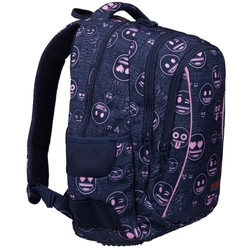 PLECAK SZKOLNY TRZYKOMOROWY EMOJI EMOTKI EMOTIKONY PINK BP-26 ST. MAJEWSKI