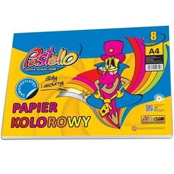 PAPIER KOLOROWY A4 SAMOPRZYLEPNY WYCINANKA 8 KARTEK ZŁOTY SREBRNY PASTELLO