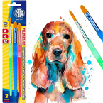 PĘDZLE NYLONOWE SZKOLNE UCHWYT SILIKONOWY 2/6/12 ZESTAW 3 SZTUK ASTRA