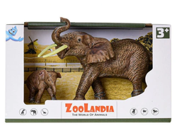 SŁOŃ Z DZIECKIEM ZOOLANDIA FIGURKI KOLEKCJONERSKIE ŚWIAT ZWIERZĄT