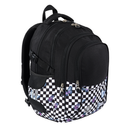 PLECAK SZKOLNY 4-KOMOROWY MŁODZIEŻOWY ST.RIGHT BP-01 SZACHOWNICA Z MOTYLAMI