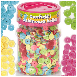 CONFETTI CEKINOWE MIX KÓŁKA FLUO 100G - CREATIVO