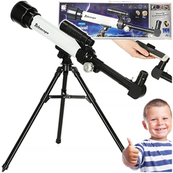TELESKOP ASTRONOMICZNY NA STATYWIE Z UCHWYTEM NA TELEFON LUNETA 60x 30x