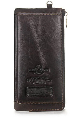   Długi męski portfel ze skóry naturalnej w stylu vintage CONTACT'S  