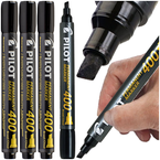 MARKER PERMANENTNY ŚCIĘTY PISAK PILOT 400 WODOODPORNY CZARNY - 3 sztuki