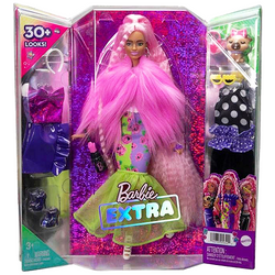 LALKA BARBIE EXTRA MODOWA UBRANKA PIESEK AKCESORIA DŁUGIE WŁOSY MATTEL