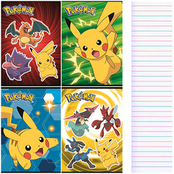 ZESZYT SZKOLNY A5 3 LINIA 16 KARTEK POKEMON PIKACHU MAJEWSKI - 4 sztuki