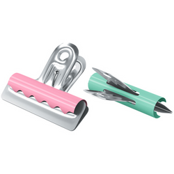 KLIPSY BIUROWE KLIPY BULDOG WIELOKOLOROWE 10 SZTUK 90 KARTEK 57 mm BERLINGO