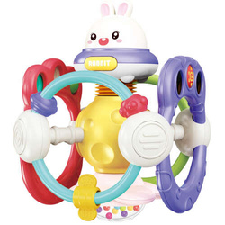 ZABAWKA SENSORYCZNA KRÓLICZEK PRZECIĄGANIE LINKI KOLOROWY EDUKACYJNA GRYZAK