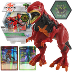 BAKUGAN TROX FIGURKA KOLEKCJONERSKA 3w1 CZERWONY DINOZAUR DINO KARTY ŻETON