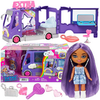 BARBIE EXTRA MINI MINIS LALKA AUTOBUS KONCERTOWY SAMOCHÓD ROZKŁADANY MATTEL