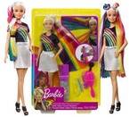 BARBIE LALKA DŁUGIE BŁYSZCZĄCE TĘCZOWE WŁOSY MATTEL GRZEBIEŃ SPINKI