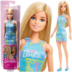 BARBIE LALKA STYLOWA W LETNIEJ SUKIENCE DŁUGIE WŁOSY BLONDYNKA MATTEL