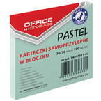 BLOCZEK KARTECZKI SAMOPRZYLEPNE OFFICE PRODUCTS 76x76mm 100k PASTEL ZIELONY