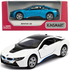 BMW I8 MODEL KOLEKCJONERSKI AUTO SAMOCHÓD SPORTOWY BIAŁY 1:36 KINSMART