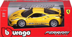 FERRARI 458 CHALLENGE ŻÓŁTY SAMOCHÓD METALOWY POJAZD MODEL BBURAGO 1/24