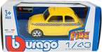 FIAT 500 TAXI SAMOCHÓD METALOWY AUTO MODEL BBURAGO 1:43