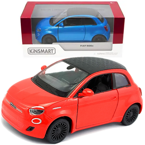 FIAT 500e MODEL KOLEKCJONERSKI SAMOCHÓD CZERWONY 1:28 KINSMART