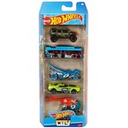 HOT WHEELS CITY PIĘCIOPAK ZESTAW PREZENTOWY PIĘCIU SAMOCHODZIKÓW HLY76