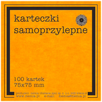 KARTECZKI SAMOPRZYLEPNE BLOCZEK KOSTKA 75x75mm 100K POMARAŃCZOWE FLUO