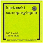 KARTECZKI SAMOPRZYLEPNE NEONOWE BLOCZEK KOSTKA 75x75mm 100K ZIELEŃ FLUO