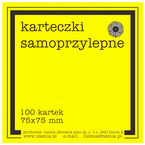 KARTECZKI SAMOPRZYLEPNE NEONOWE BLOCZEK KOSTKA 75x75mm 100K ŻÓŁTE FLUO