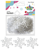 KONFETTI BŁYSZCZĄCE BIAŁE ŚNIEŻYNKI PŁATKI ŚNIEGU 2.3cm 14g