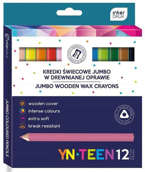 KREDKI OŁÓWKOWE JUMBO GRUBE 12 KOLORÓW TEMPERÓWKA