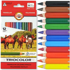 KREDKI TRÓJKĄTNE TRIOCOLOR KOH-I-NOOR 12 KOLORÓW JUMBO GRUBE