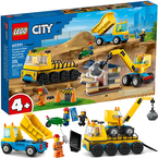 LEGO CITY CIĘŻARÓWKI I DŹWIG WYBURZENIOWY Z KULĄ BUDOWA WYWROTKA 60391