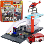 MATCHBOX ACTION DRIVERS SZPITAL HELIKOPTER RATUNKOWY AMBULANS KARETKA AUTO