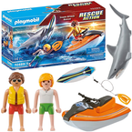 PLAYMOBIL AKCJA RATUNKOWA ATAK REKINA SKUTER WODNY DESKA SURFINGOWA FIGURKI