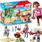 PLAYMOBIL CITY LIFE OPIEKUNKA Z WÓZKIEM FIGURKI PLAC ZABAW PIASKOWNICA