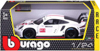 PORSCHE 911 RSR BIAŁY SAMOCHÓD METALOWY POJAZD MODEL BBURAGO 1/24