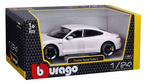 PORSCHE TAYCAN TURBO S BIAŁY SAMOCHÓD METALOWY MODEL POJAZD BBURAGO 1/24