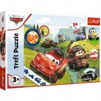 PUZZLE 24 MAXI AUTA CARS WESOŁE AUTA ZYGZAK UKŁADANKA TREFL 14352