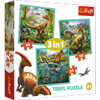 PUZZLE 3W1 ŚWIAT DINOZAURÓW 20/36/50 34837 TREFL