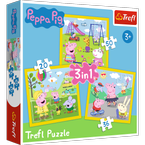 PUZZLE 3W1 WESOŁY DZIEŃ ŚWINKA PEPPA PEPPA PIG UKŁADANKA - 34849 TREFL