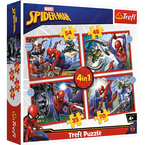 PUZZLE 4W1 W SIECI SPIDERMANA MARVEL UKŁADANKA - 34293 TREFL