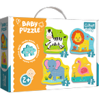 PUZZLE BABY GRUBE 4W1 ZWIERZĄTKA NA SAFARI DLA NAJMŁODSZYCH TREFL