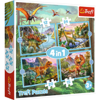 PUZZLE WYJĄTKOWE DINOZAURY DINO UKŁADANKA 4w1 71 EL. 34609 TREFL