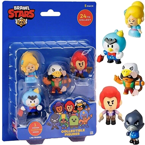 Brawl stars figurki kolekcjonerskie 5-pak kruk piper pan p poco colt  (7290117582879, 7290117581186) 