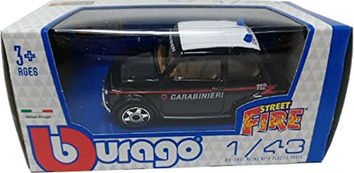 Samochód metalowy burago 1/43 fiat 500 carabinieri (4893993300006